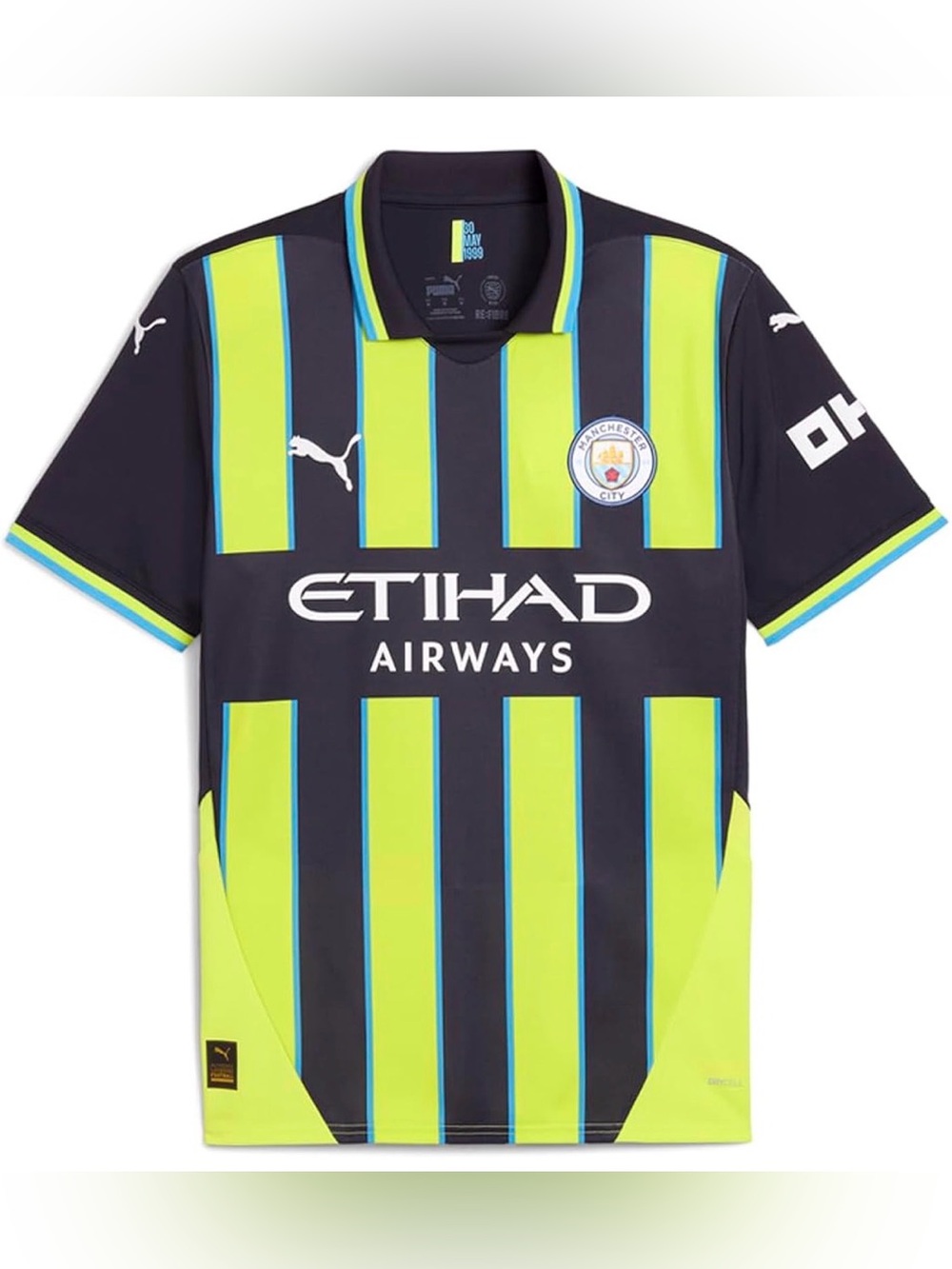 Puma Adults' Neon Yellow and Black Manchester City Soccer Jersey NWT Size Small